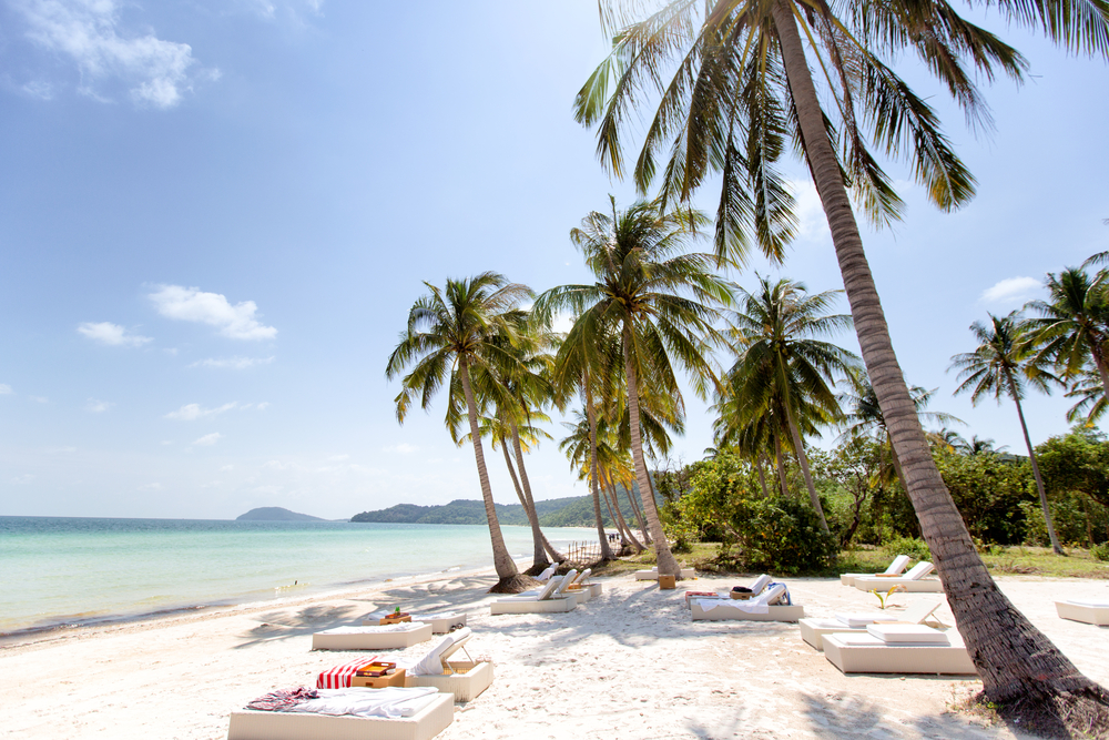 A beautiful white sand beach in Vietnam